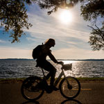 Bicyclist on Lake Monona