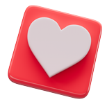 Heart on rounded square to represent social media